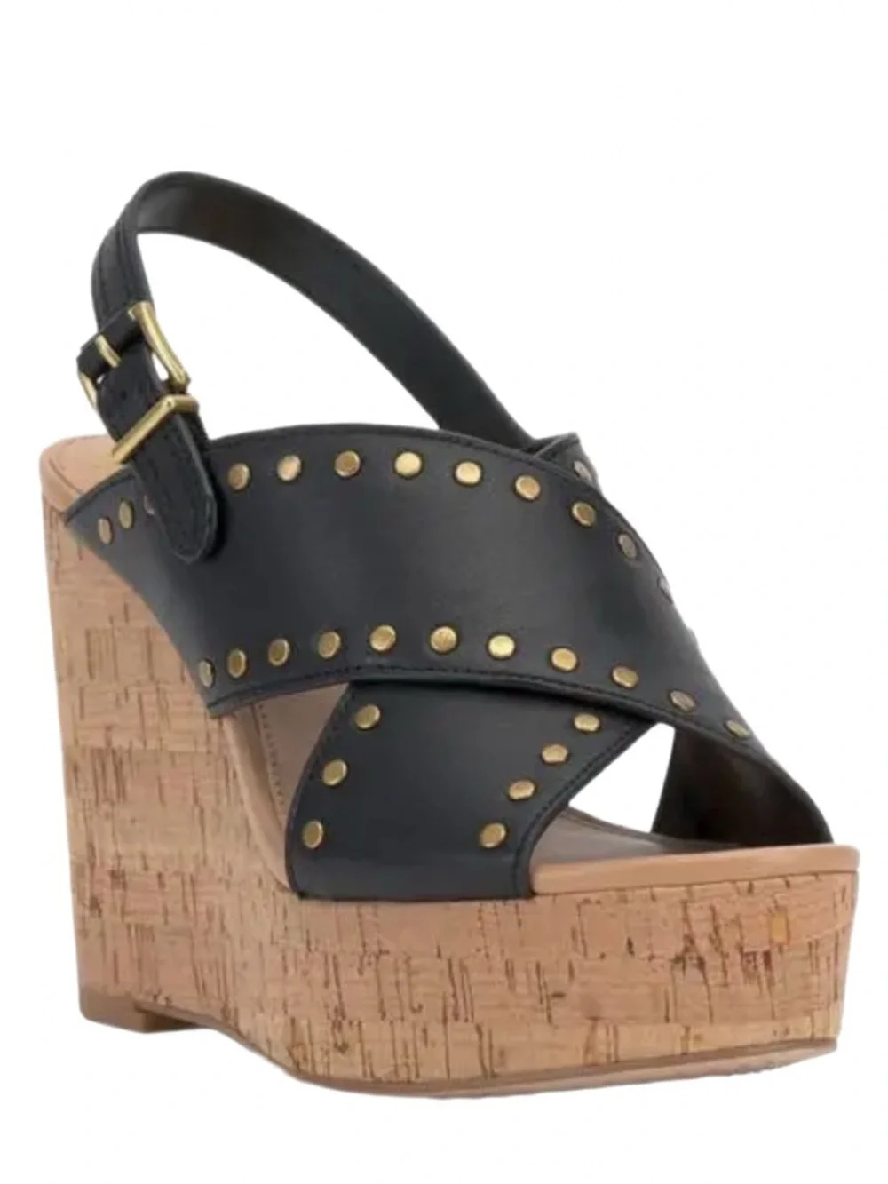 24. Vince Camuto Ellna Platform Wedge Sandal - Black NEW 10M